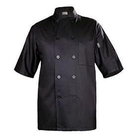 Chef Works BLSS Chambery Short Sleeve Basic Chef Coat, Black, X-Small by Chef Works