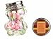 Baby Keepsake: Orange Circles and Stripes Design Personalized Teddy Bear Glass Candy (Set of 24)
