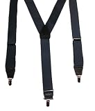 Hold-Up No-Slip Clip - Dress Satin Y Back Suspenders Silver Hardware