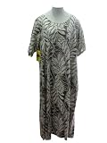 Round Neck Long Dress - Women's Jungle Vines Caftan Kaftan Style Hawaiian Aloha Evening Pullover Dress - Plus Size