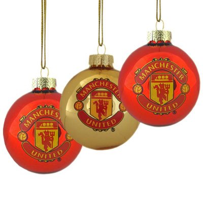 Manchester United Fc Football Baubles Official Christmas