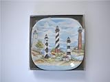 Carolina Lighthouses Melamine Appetizer Cocktail Plates Set of Six