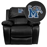 Flash Furniture Memphis Tigers Embroidered Black Leather Rocker Recliner
