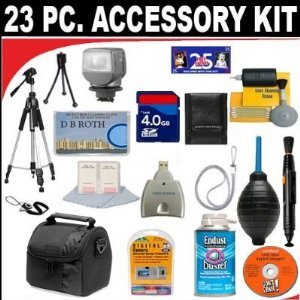 23 PC ULTIMATE SUPER SAVINGS DELUXE DB ROTH ACCESSORY KIT For The JVC Picsio GC-FM2 HD Pocket Cam