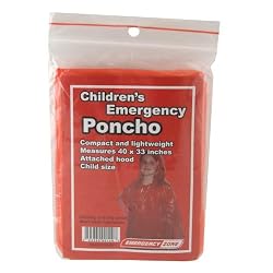 Children's Emergency Poncho, Weather Protection, Rain Gear, Emergency Zone? Brand