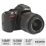 Nikon D5100 16.2MP CMOS Digital SLR Camera with 18-55mm f/3.5-5.6 AF-S DX VR Nikkor Zoom Lens