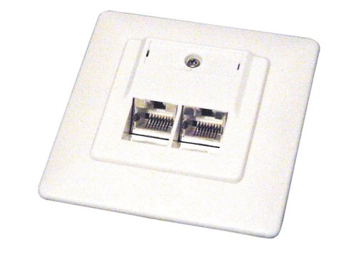 Lindy Netzwerkdose Unterputz Cat.6, 2 x RJ-45 Anschlüsse, voll geschirmt, LSA+Anschluss