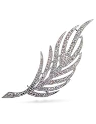 Diamond Cubic Zirconia Feather Brooch