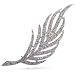 Jewelry : Eve's Addiction Diamond Cubic Zirconia Feather Brooch