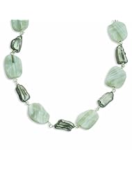 Sterling Silver Freshwater Cultured Grey Pearl/Sardonyx Necklace