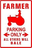 FARMER PARKING sign * street ranch tractor