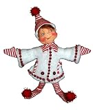 Annalee 5-Inch White Candycane Elf