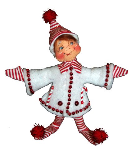 Annalee 5-Inch White Candycane Elf