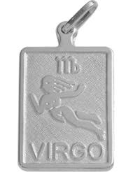 14 Karat White Gold Virgo Zodiac Pendant with Chain