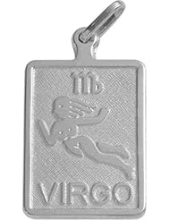 10 Karat White Gold Virgo Zodiac Pendant with Chain