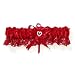 Apparel : Red Lace Trim Garters (3 count)