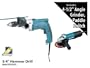 Makita HP2050FX 3/4-Inch Hammer Drill with 9557PB 4-1/2-Inch Grinder