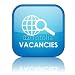 Wallmonkeys Peel and Stick Wall Decals - Square vacancies Button with Reflection (blue) - Removable Graphic