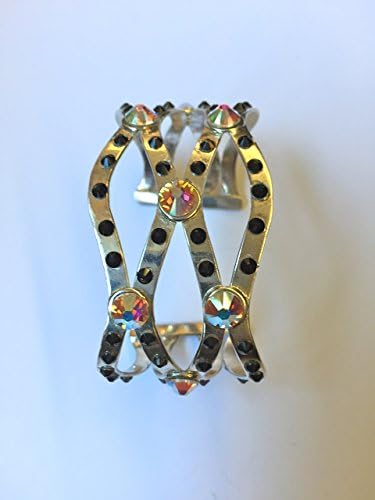 A Silver Cuff Weave Bracelet with Swarovski Crystals