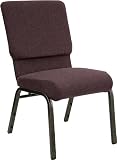 18.5'' Wide Plum HERCULES&trade; Church Chair - Goldvein Frame [FD-CH02185-GV-005-GG]