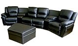 IMAGE OF Baxton Studio Ercole 7-Piece Leather Recliner Home Theater Set, Black