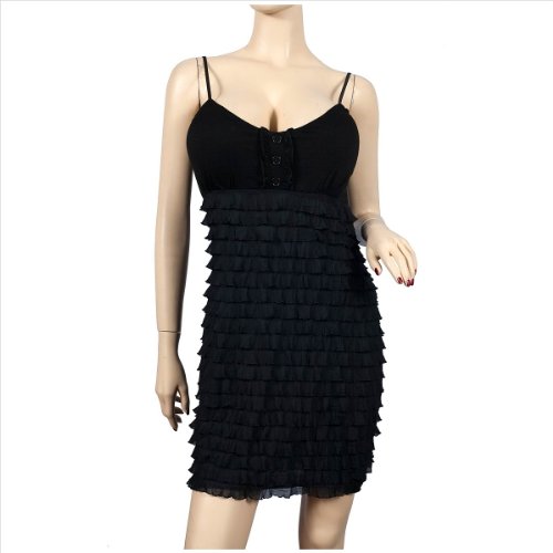 Sexy MidNight Black Chiffon Plus Size Mini Dress