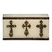 DecoGlow Rustic Mission Collection 8-Inch x 4-Inch, 3-Wick Brick Candle With Cross Decoration