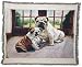 Bulldog Tapestry Throw Blanket - Ruth Maystead ©