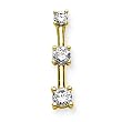 3 Diamond Pendant 1 ct. in 14K Yellow Gold with Chain (Higher Quality)