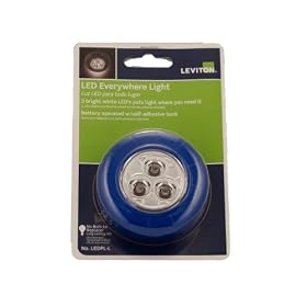 Leviton LEDPL-L Battery Operated led push On Off Everywhere Light with 3 AAA Batteries by Leviton
