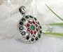 Completely Handcrafted - Designer Sterling Silver Sapphire, Emerald, Ruby Pendant