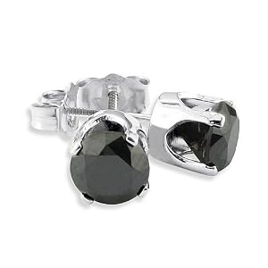 Buy 1 4ct Black Diamond Stud Earrings 14k White Gold