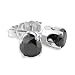 1/2ct Black Diamond Stud Earrings 14k White Gold