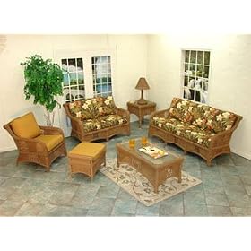 Belvedere All Weather Wicker 6 Piece Set-White by DF Wicker Rattan