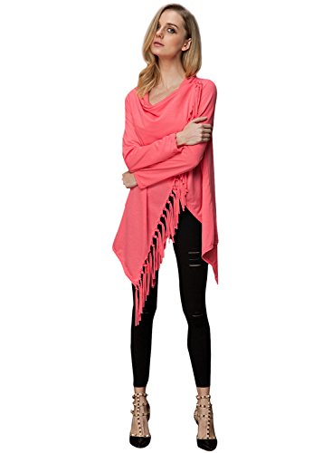 Azbro Women's Chic Asymmetric Tasseled Knit Sweater