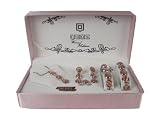 Search : QBOS Ladies Optal Stone Watch,Bracelet,Earrings,Ring & Chain with Pendant (Pink)