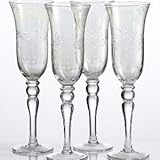 Beautiful Cut Luster Clear Champagne Flute, Set of 4