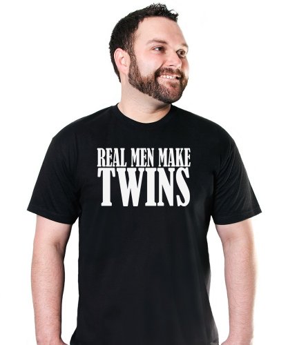 Real Men Make Twins T-Shirt Funny Father To Be Dad TEE Pregnant Maternity Daddy