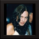 Angelina Jolie Custom Framed 12x12 Color Photo (White Top)