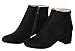 UJoowalk Womens Comfortable Classic Suede Leather Round Toe Chunky Heeled Zipper Ankle Boots (4.5 B(M) US, Black)