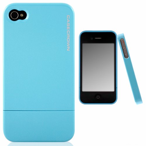 CaseCrown Metallic Glider Case for Apple iPhone 4 and 4S (AT&T, Sprint, & Verizon compatible) - Light Blue
