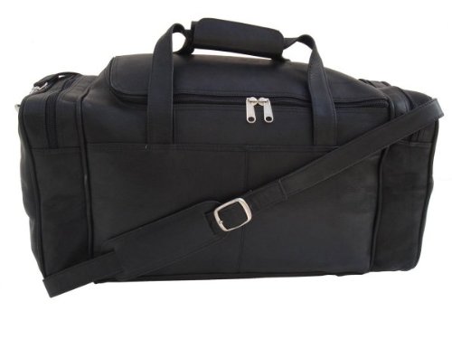 Small Duffle Bag - Leather - Black - by Piel Leather - 7700BL
