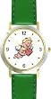 Angel with Heart - Cherub, Angel or Cupid Theme - WATCHBUDDY&reg; DELUXE TWO-TONE THEME WATCH - Arabic Numbers - Green Leather Strap-Size-Large ( Men's Size or Jumbo Women's Size )