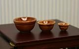 Set of Brown Nesting Bowls in 1:12 Dollhouse Miniature Scale