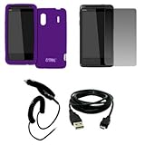 EMPIRE Purple Silicone Skin Case Cover + Screen Protector + Car Charger (CL ....