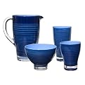 Hand-Brushed Acrylic Serving Collection - Blue
