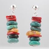 Sterling Silver, Turquoise and Spiny Oyster Bead Earrings, #8991