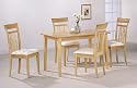 5pc Casual Contemporary Maple Finish Wood Dining Table & 4 Chairs Set