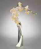 Nambe Flame 10-Inch Bud Vase with Orchid