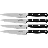LamsonSharp Set of 4 Serrated Steak Knives - Black Handle